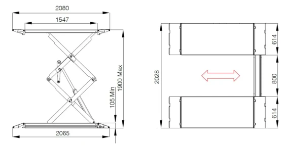 PONT DOUBLE CISEAUX 3,2T avec manutention