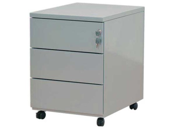 1 Caisson mobile en métal 3 tiroirs aluminium