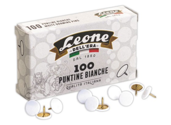 1 Boite de 100 Punaises tête capsulée blanche - acier