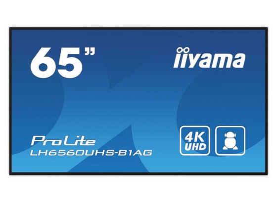 iiyama LH6560UHS-B2AG affichage de messages Carte A numérique 165,1 cm (65") LED Wifi 500 cd/m² 4K Ultra HD Noir Intégré dans le processeur Android 11 24/7