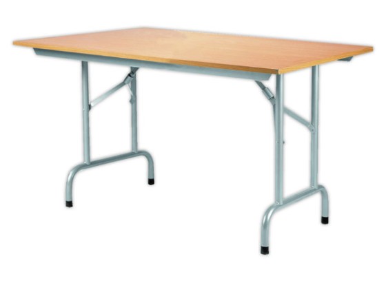 1 Table pliante polyvalente Rico 120 x 80 cm pieds alu. Hêtre naturel