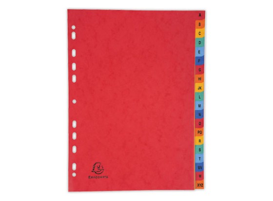 1 Jeu d'intercalaires Exacompta carte lustrée A4 -20 touches