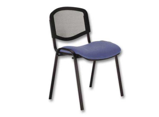 1 Chaise confort Iso - assise  bleu gris- dossier résille noir