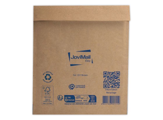 1 Lot de 100 pochettes matelassées kraft recyclées à bulles d'air 220X260 mm