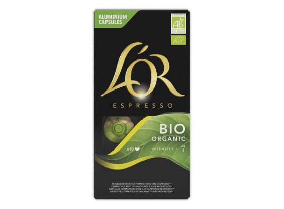 1 Lot de 10 Doses Expresso l'Or Bio Organic, Intensité 7