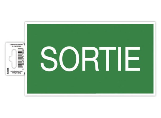 1 Panneau adhésif Sortie 20 cm - Vert