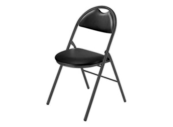 1 Chaise pliante visiteur noire pietement acier époxy noir