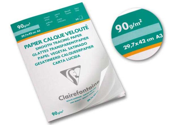 1 Bloc de 50 feuilles calque CLAIREFONTAINE A3 - 90g
