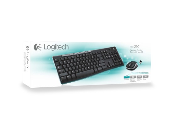 Logitech Wireless Combo MK270 clavier Souris incluse Universel USB AZERTY Français Noir
