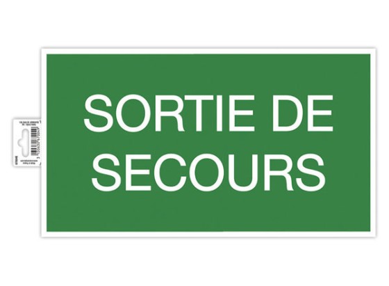 1 Panneau adhésif Issue de Secours 35 cm- Vert
