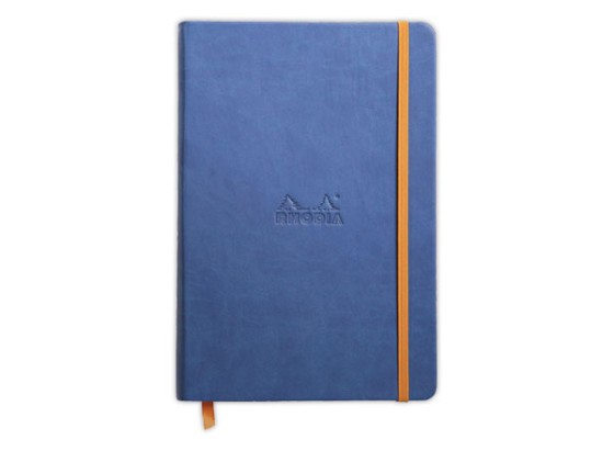 1 Carnet broché Rhodiarama A5 192 pages,ligné, couverture rigide bleue