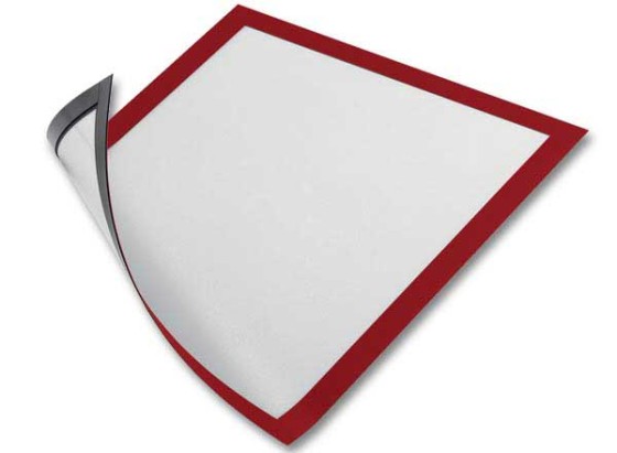 1 Lot de 5 Pochettes  de signalisation cadre magnétique Magaframe-A4- rouge