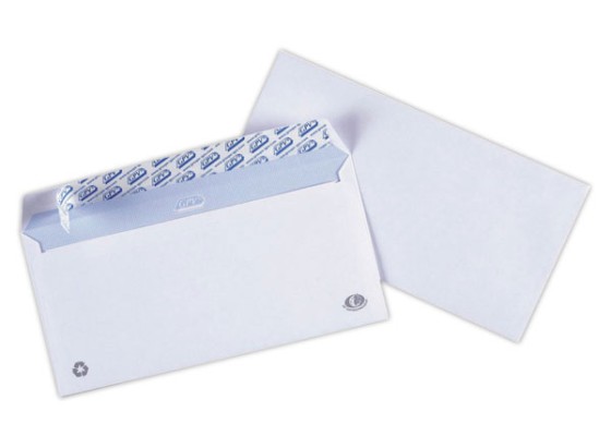 1 Boite de 200 Enveloppes extra blanches DL 110x220 100 g bande de protection