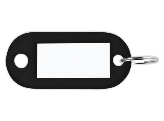 1 Sachet de 100 porte-clés avec étiquettes noirs