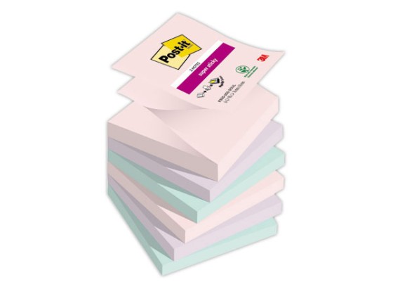 1 Lot de 6 Z-Notes Super Sticky Collection Soulful, 76 x 76 mm, 90 feuilles