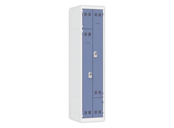 1 Vestiaire gain de place porte en L 1 colonne -2 utilisateurs- Bleu
