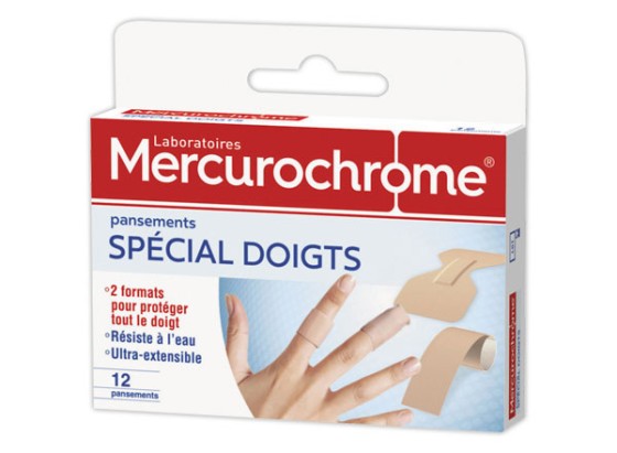 1 Pansements spécial doigts x12 - Mercurochrome