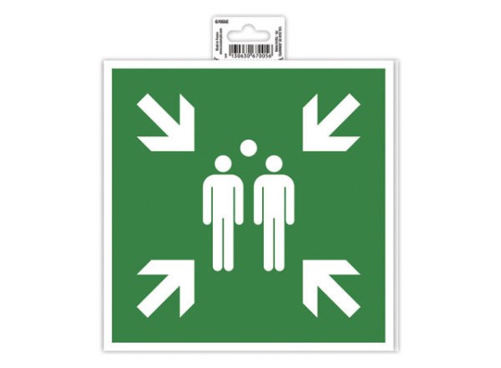 1 Panneau adhésif Point de rassemblement20 cm - Vert