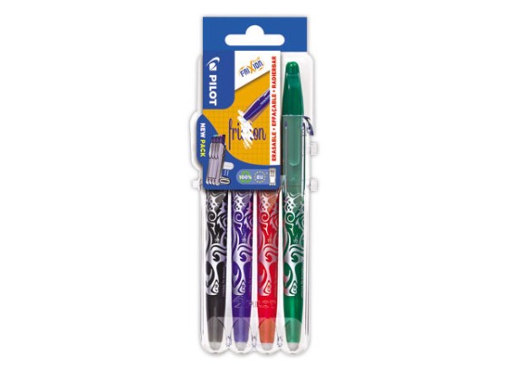 1 Etui de 4 Stylo-billes gel effaçables PILOT Frixion Ball - assortis