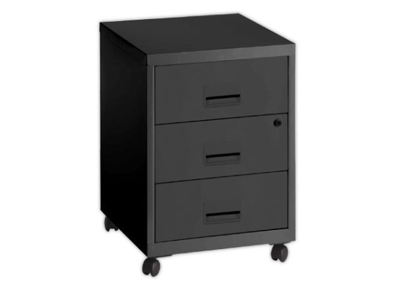 1 Caisson mobile en métal 3 tiroirs anthracite