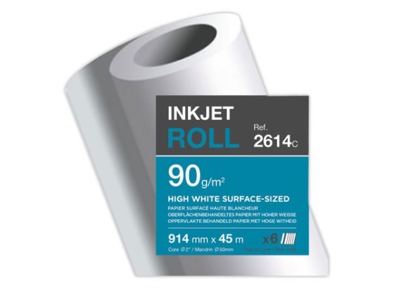 1 Lot de 6 Rouleaux papier pour traceur jet d'encre CLAIREFONTAINE 0,914x45 m 90g
