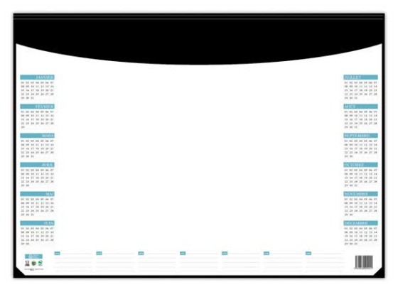 1 Sous-mains PVC avec bloc recharge calendrier perpétuel