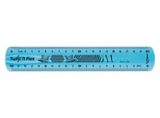 1 Règle de bureau double plate en plastique souple et résistant - 20 cm