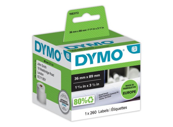 1 Étiquettes d'adresses Large LW 89mm x 36mm (260 étiquettes)