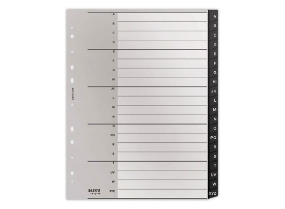 1 Jeu d'intercalaires alphabétiq extra larges LEITZ Recycle - PP- A4-20T