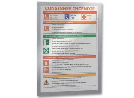 1 Lot de 2 Pochettes adhésives de signalisation Duraframe - A3 - cadre alu