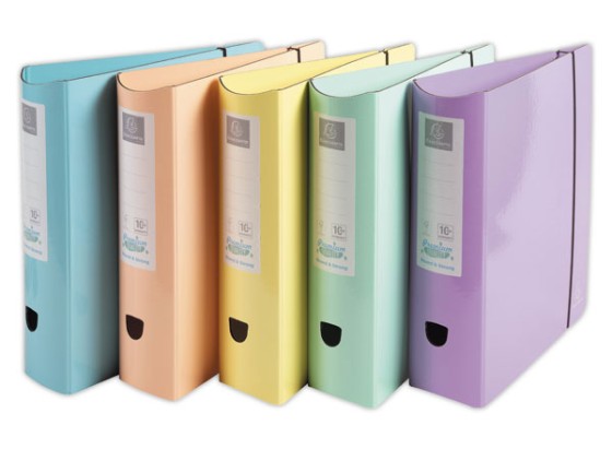 1 Classeurs dos arrondi 8 cm Aquarel (couleurs assorties)