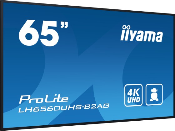 iiyama LH6560UHS-B2AG affichage de messages Carte A numérique 165,1 cm (65") LED Wifi 500 cd/m² 4K Ultra HD Noir Intégré dans le processeur Android 11 24/7