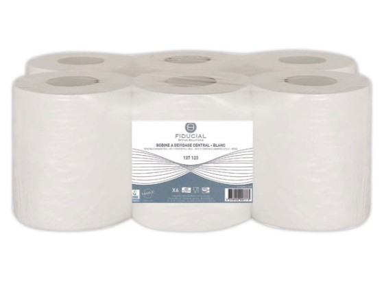 1 Pack de 6 Pack de 6 Bobines à dévidage central diamètre 19cm - blanc