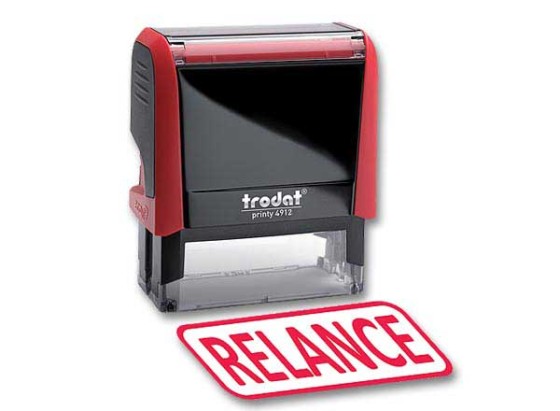 1 Timbre à formule commerciale  X-Print "Relance" - rouge