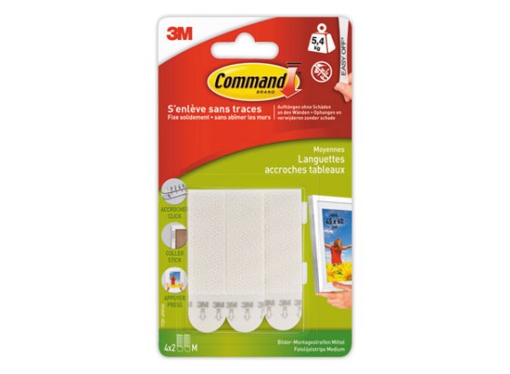 1 Languettes accroche tableaux Command¿ - Blanc