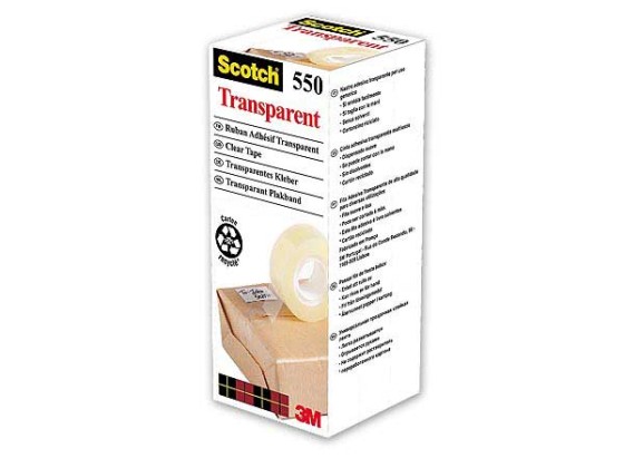 1 Boite de 8 Rouleaux adhésifs transparents SCOTCH 550 - 33 mx 19 mm - sans solvant