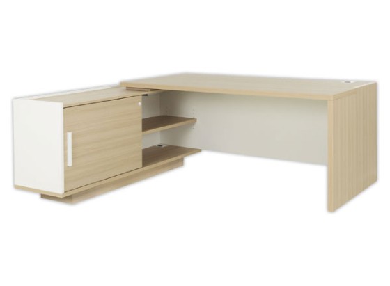 1 Bureau BARI Retour gauche 180 cm chênestructuré / blanc monté