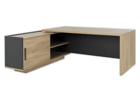 1 Bureau BARI Retour gauche 180 cm chênedu bocage monté