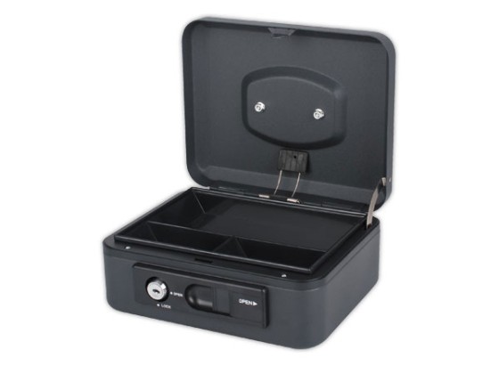 1 Caissette à monnaie 2 compartiments ouverture bouton poussoir noir