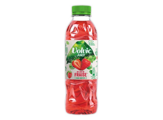 1 Pack de 12 Bouteilles eau VOLVIC Juicy arôme Fraise - 50 cl