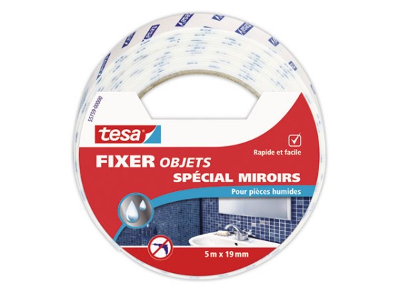 1 ruban double-face pour miroir à fixer 5m x19mm