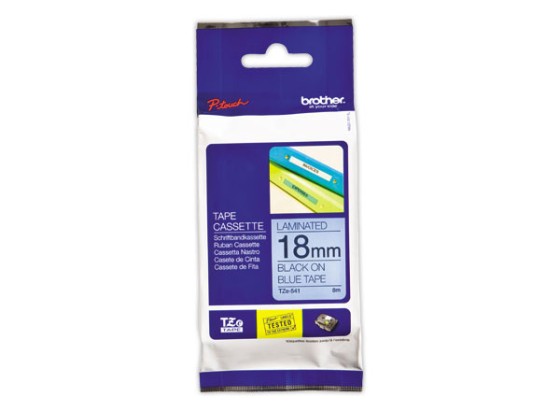 1 Ruban pour titreuse BROTHER TZE 541 18mm bleu impression noir