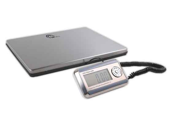 1 Pèse-colis électronique 200kg/50g écran LCD plateau XL en inox