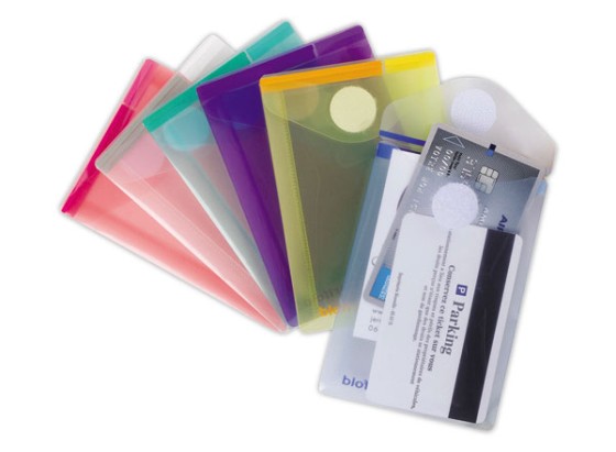 1 Lot de 6 Pochettes PP fermeture velcro® en PP 18/100ème (180 µm) - coloris ass