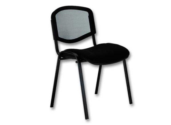 1 Chaise Iso confort - assise  noire - dos résille noir