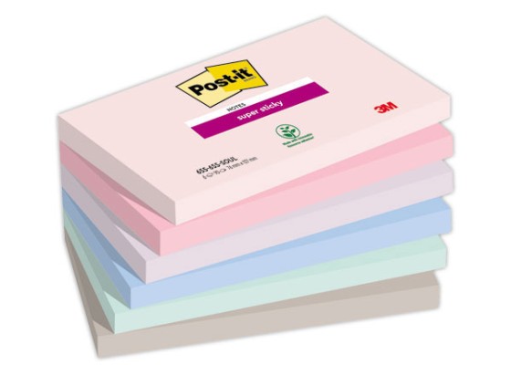 1 Lot de 6 Notes Super Sticky Collection Soulful,76 x 127 mm, 90 feuilles