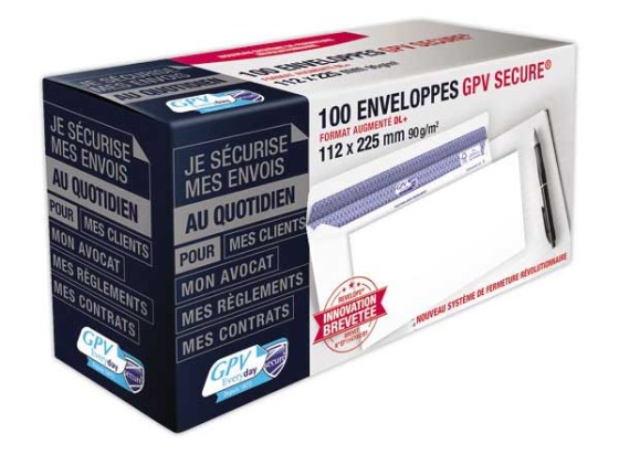 1 Boite de 100 Enveloppes Secure blanches 112x225 mm 90g GPV
