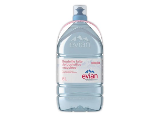 1 Bonbonne  6l eau d'Evian plastique recyclé
