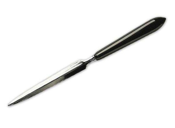 1 Ouvre-lettres classique manche en plastique noir, 21 cm