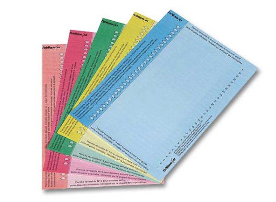 1 Lot de 10 Étiquettes dossiers suspendus pour armoire N°9 - assortis